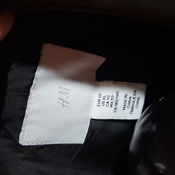 H&M Double Breasted Belted Black Trench Coat Size XL - Picture 6 of 6